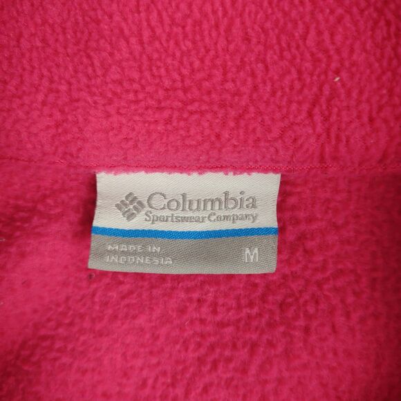 COLUMBIA Benton Springs Women's M Pink Fleece Full Zip Jacket Coat 01264 - Picture 4 of 7